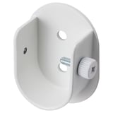 White curtain bracket, powder-coated, galvanized screws