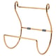 Option: Gold HULTARP towel holder, slim design, with gray caps, ideal for kitchen, mounts on wall or cabinet.