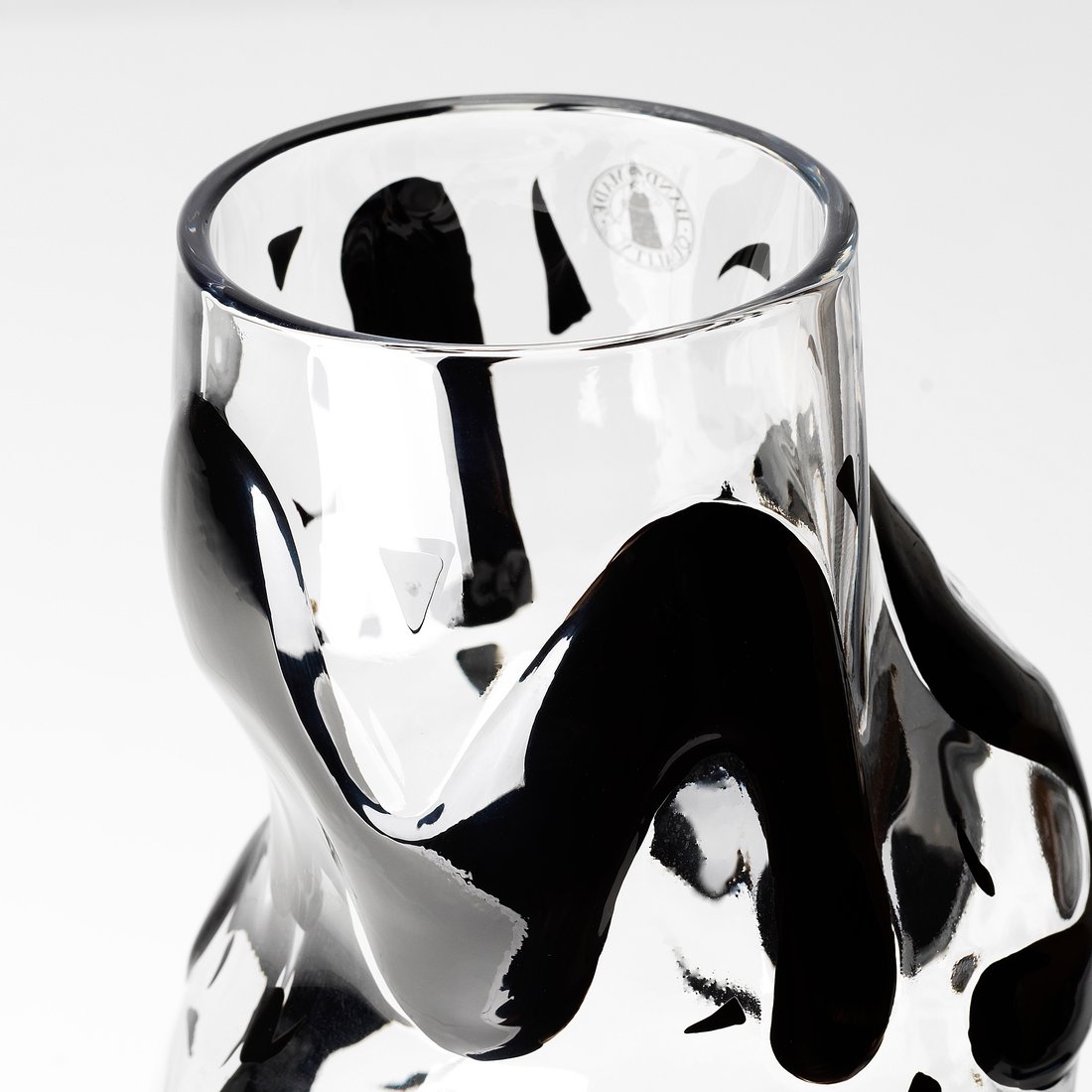 IKEA ART EVENT 2021 Vase, clear glass/black, 25 cm IKEA