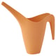 Orange watering can, sleek and modern design, polypropylene plastic, curved handle, dual-use as vase.