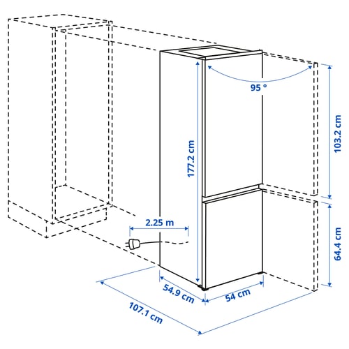 Illustration with measurements for the product: ISANDE.