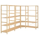 IVAR pine wood shelving unit, natural finish, rectangular shape, sturdy design.