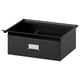 IVAR black storage drawer. Modern design with smooth surface and minimalist shape.