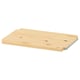 Option: IVAR shelf made of untreated solid pine wood, rectangular shape, with a simple design.