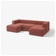 JÄTTEBO 3,5-seat mod sofa w chaise longues, armrests Samsala/brown-red