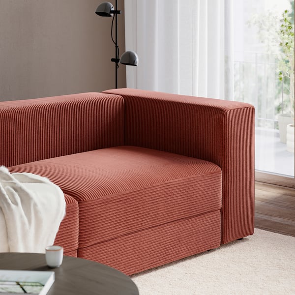 JÄTTEBO 3-seat modular sofa, Samsala brown-red