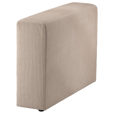 JÄTTEBO light gray, rectangular, upholstered armrest with corduroy texture, rounded edges.