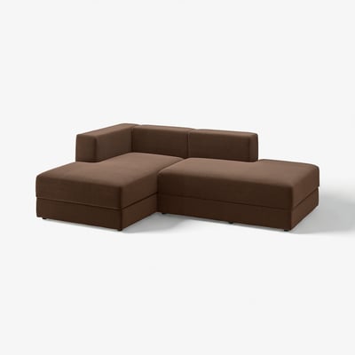 JÄTTEBO Chaise longue modules, Samsala dark brown