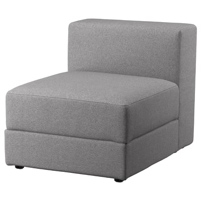 JÄTTEBO, gray modular sofa unit, modern cube shape, soft fabric cover.