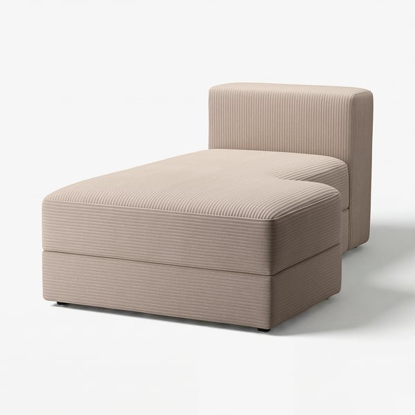 JÄTTEBO Cover chaise longue module, right, Samsala grey-beige