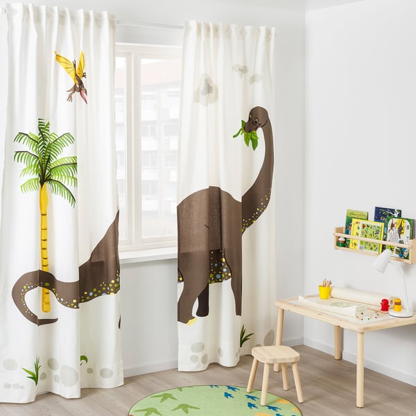 Jattelik Curtains With Tie Backs 1 Pair Dinosaur Brontosaurus 1x300 Cm Ikea Jattelik Curtains With Tie Backs 1 Pair Dinosaur Brontosaurus 1x300 Cm Ikea