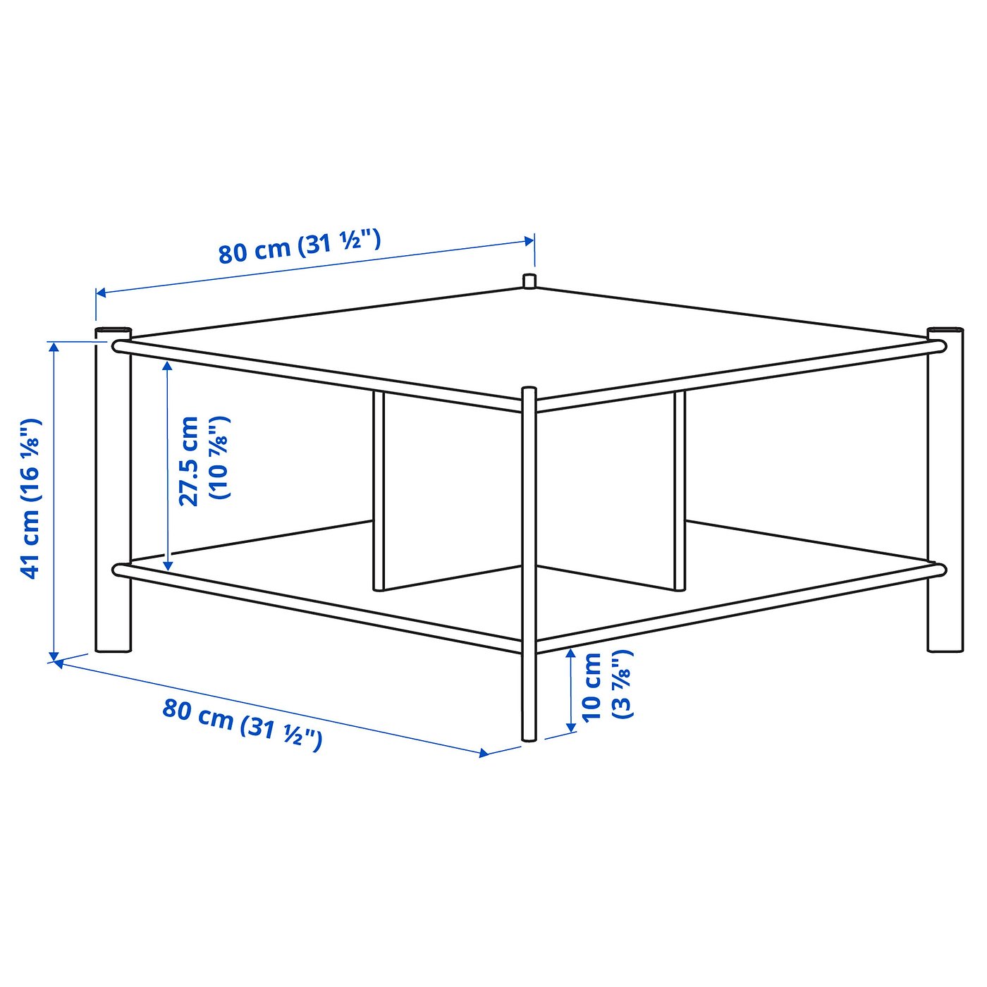 JÄTTESTA coffee table, black, 80x80 cm - IKEA