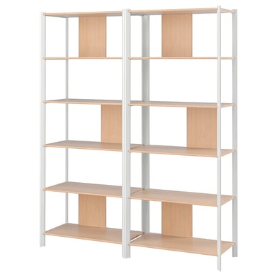 JÄTTESTA bookshelf, white, wood, modern minimalist design.