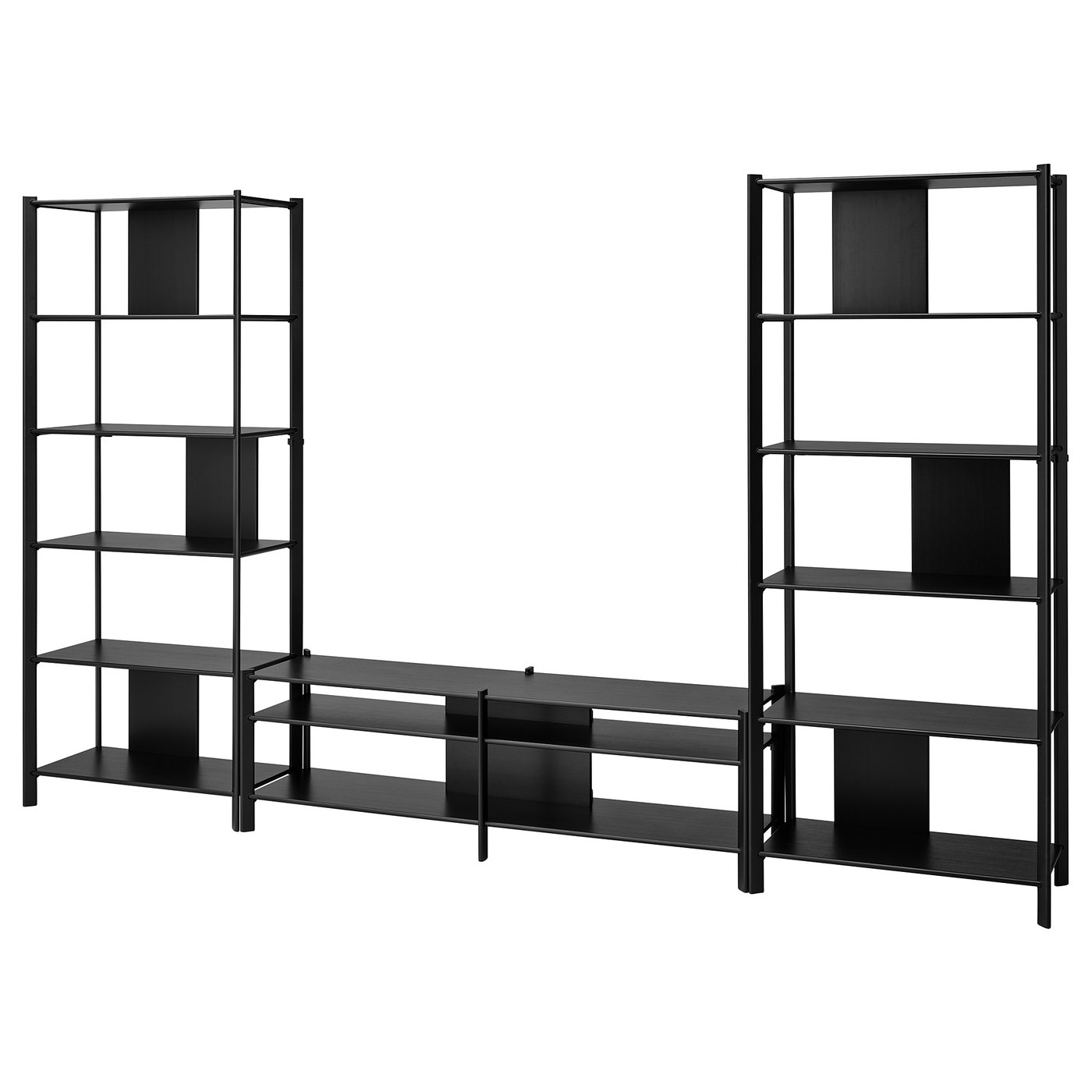 JÄTTESTA TV storage combination, black, 320x40x195 cm - IKEA