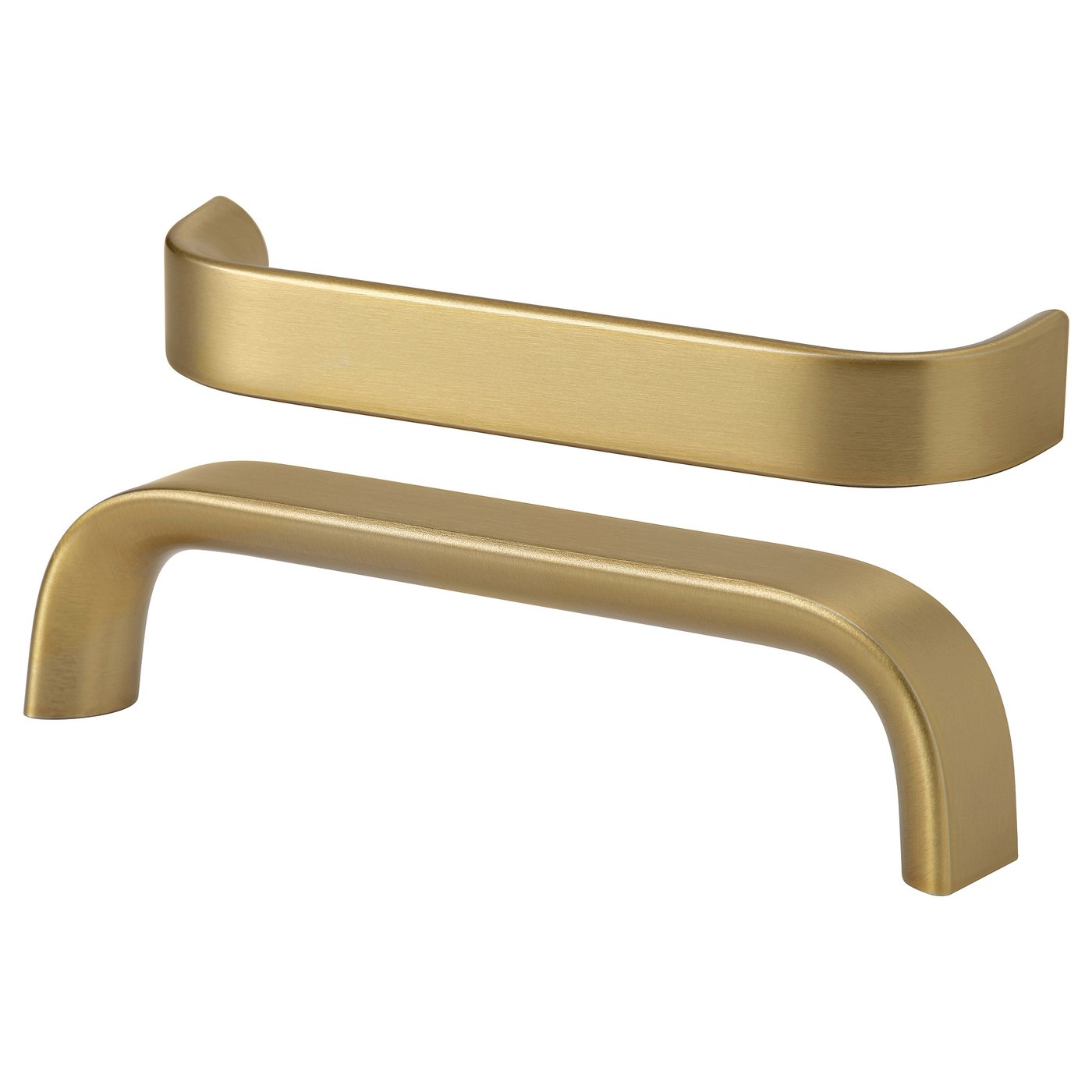 Gold-colored KALERUM handles, smooth and metallic, modern design.