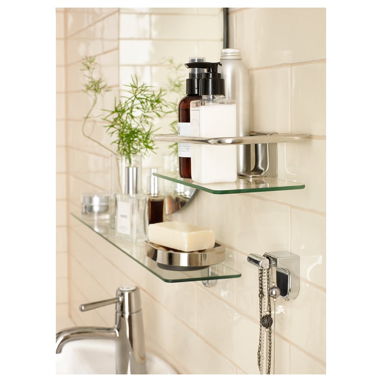 KALKGRUND shower shelf, chromeplated, 24x6 cm IKEA