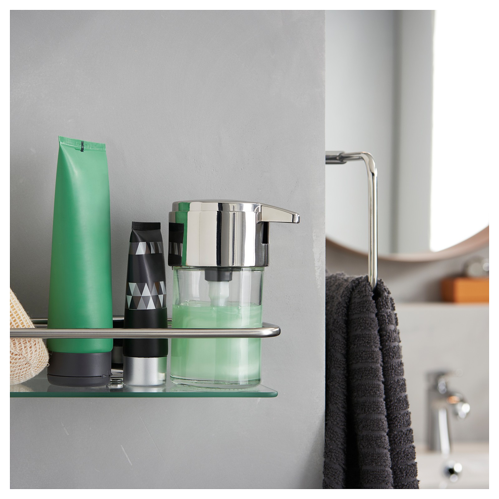 KALKGRUND Shower shelf, chromeplated, 24x6 cm IKEA