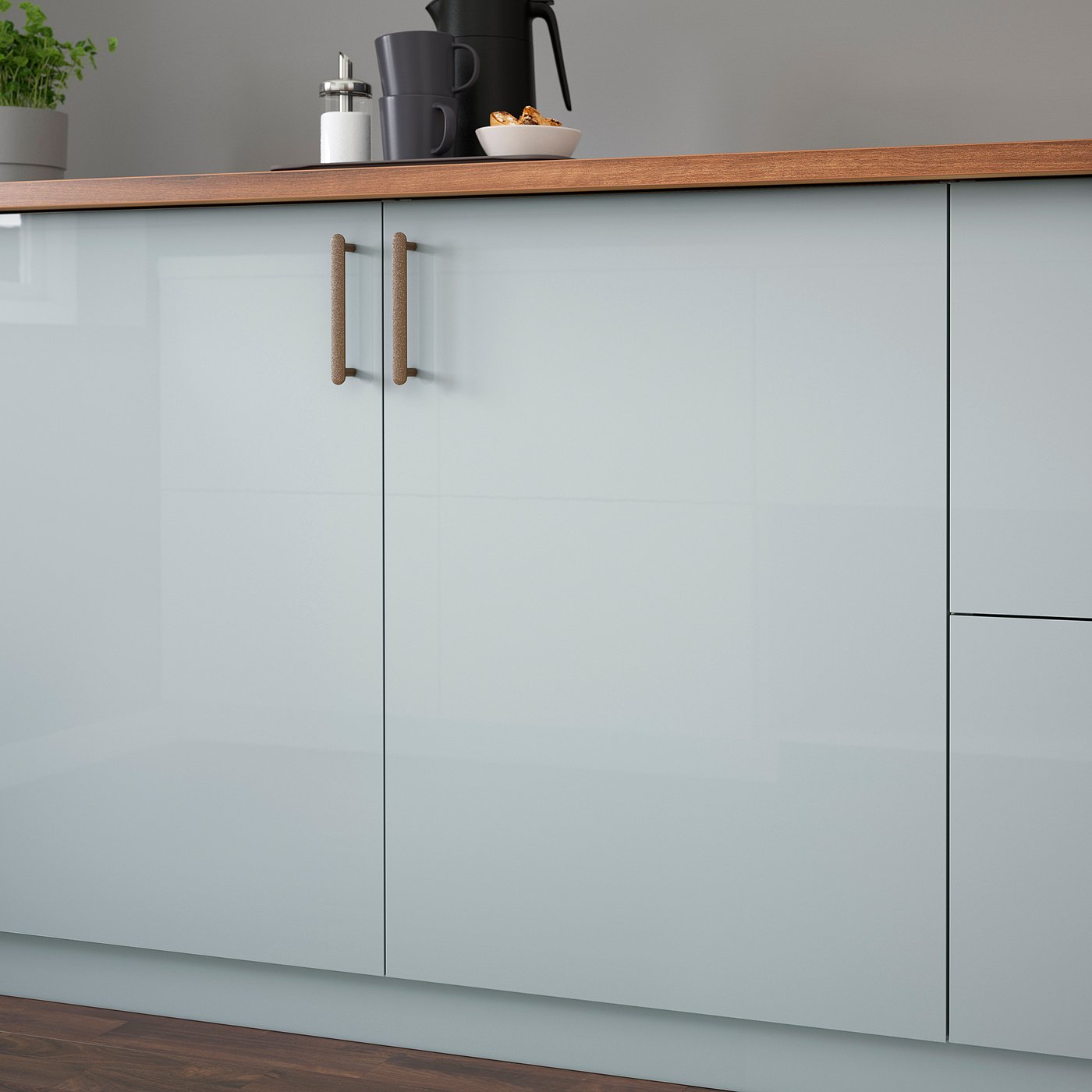 Ikea High Gloss Grey Cabinets IKEA Modern Gloss Used Kitchen With