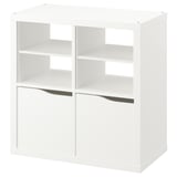 KALLAX shelving unit - 2 closed, 2 open sections, minimalist.