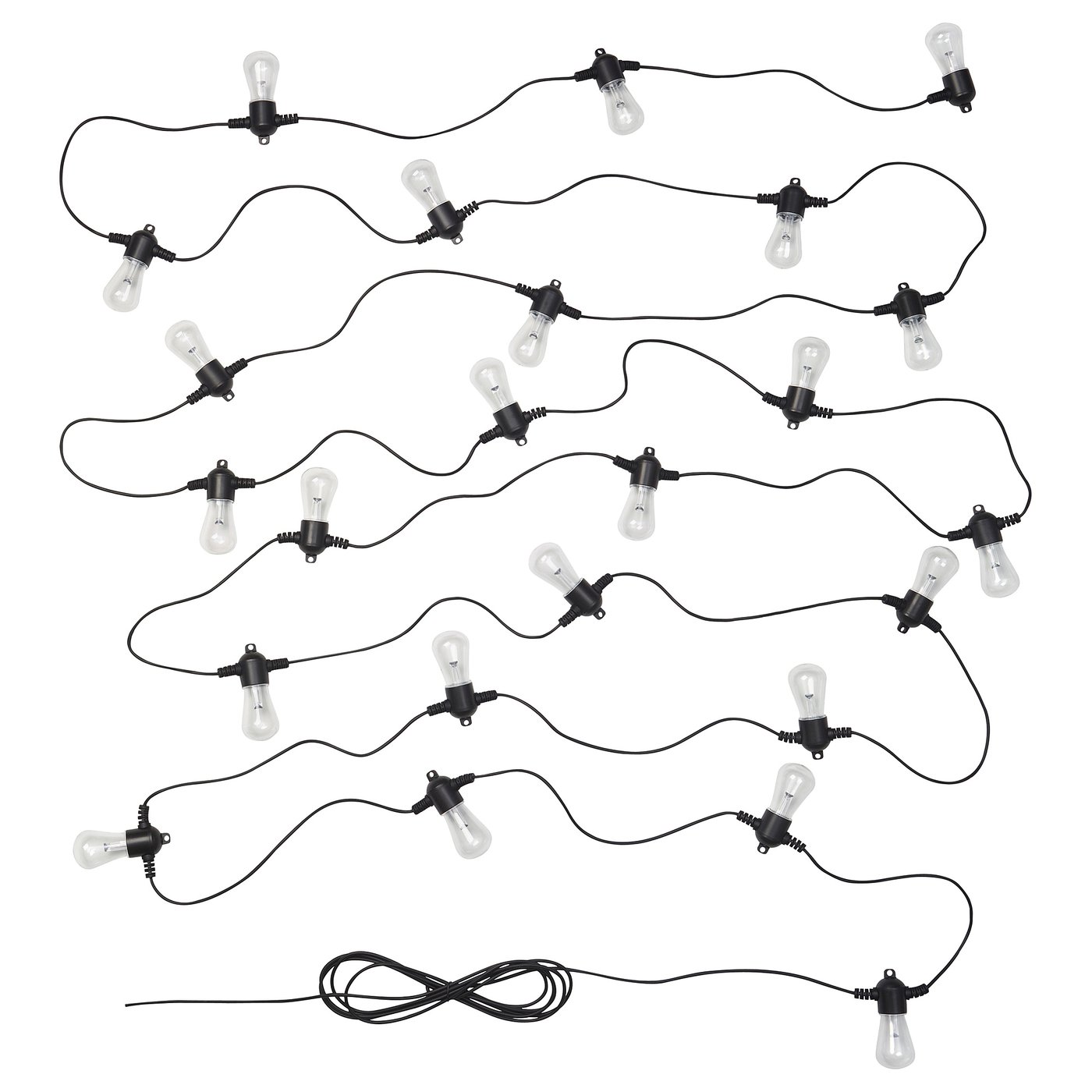 KASTTÅG LED lighting chain with 24 lights, black/outdoor IKEA