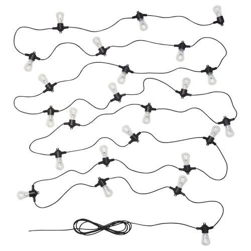 KASTTÅG LED lighting chain with 24 lights, black/outdoor IKEA