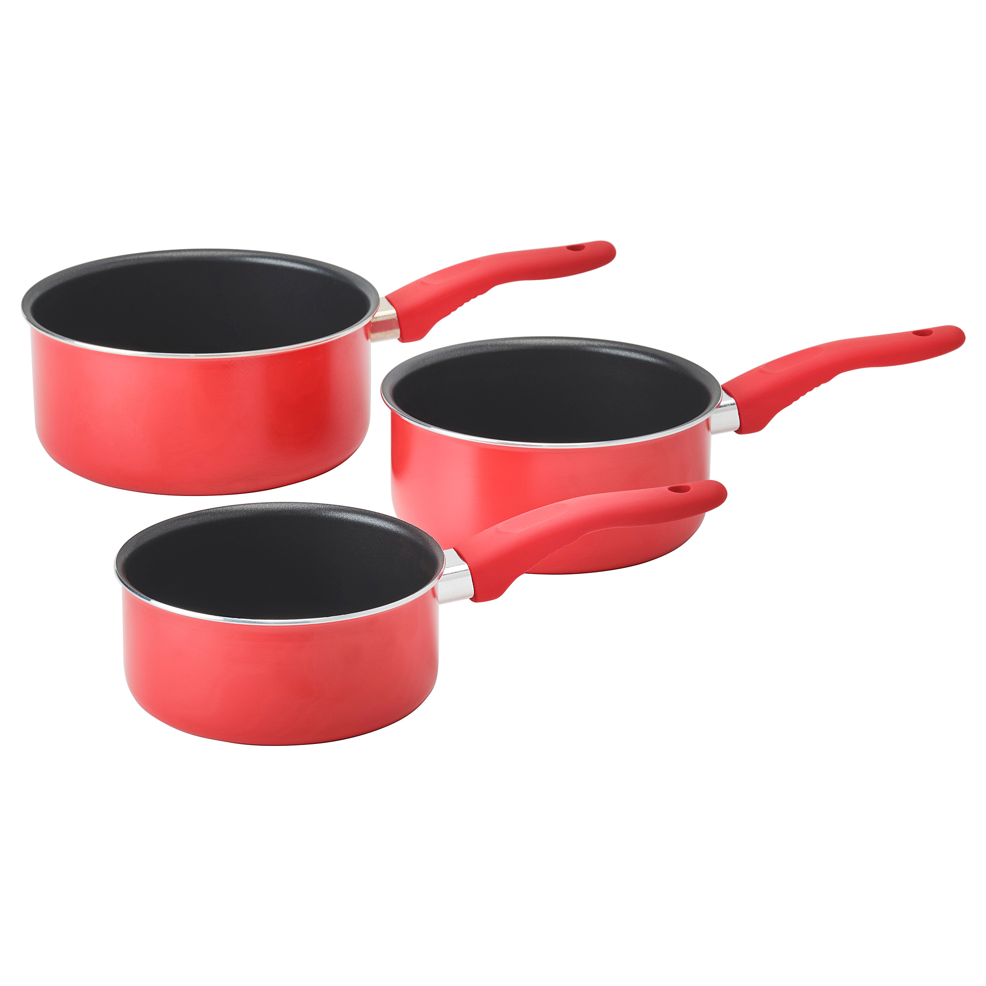 KAVALKAD Saucepan, set of 3 red IKEA