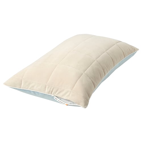 KEJSAROLVON pillow protector, beige side up, rectangular shape, quilted design.