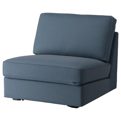 Blue KIVIK 1-seat sofa-bed, left-facing, cozy & compact with clean lines.