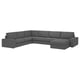 Large grey KIVIK sectional sofa, u-shape with chaise, durable fabric, comfortable cushions.