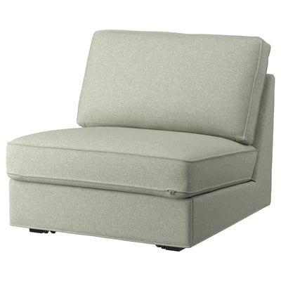 KIVIK sofa, light gray, boxy, wool-like fabric, corner module, removable covers.