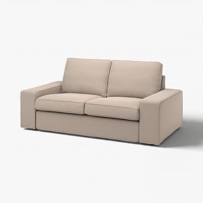 Beige KIVIK sofa with soft chenille cover, modern & cosy.