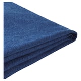 Blue denim sofa cover, folded neatly. Recycled cotton material, practical pocket design.