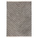 Option: KNAPPHIRS rug: gray, wool & cotton blend, rectangular with fringe, checkered design.