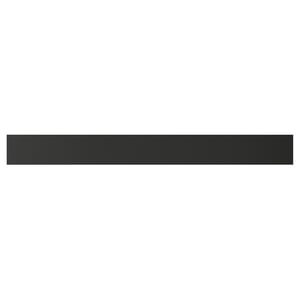 Black KNIVSHULT drawer front, sleek handle-free design, rectangular, made of plastic and particleboard.