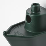 Dark green, durable wall hook made from recycled fishing nets. Two hooks and a flat base, showcasing quality and sustainability.