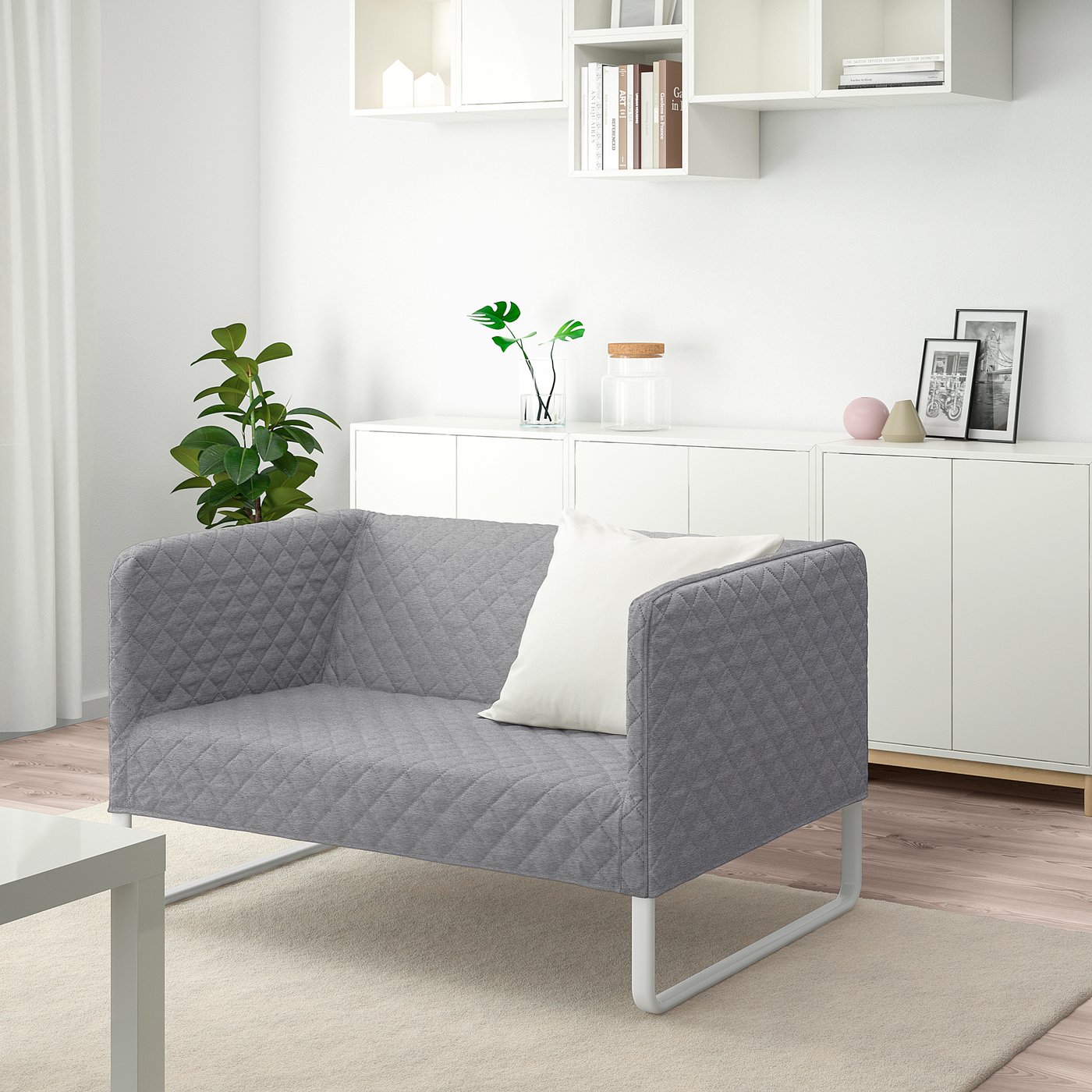 KNOPPARP 2-seat sofa, Knisa light grey - IKEA