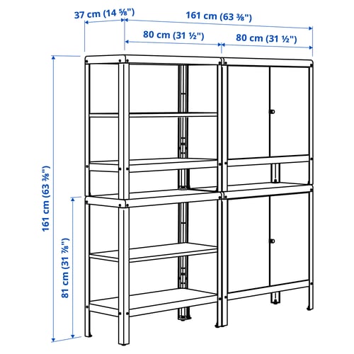Illustration with measurements for the product: KOLBJÖRN.