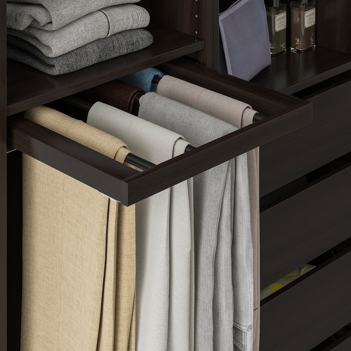 KOMPLEMENT Pullout trouser hanger blackbrown IKEA