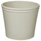 Empty cream-colored, cylindrical planter made of earthenware with a smooth finish. Ideal for home use and versatile in design.