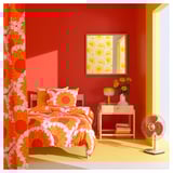 KRANSMALVA Duvet cover and pillowcase, orange, 140x200/60x70 cm