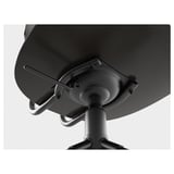 Close-up of KULLABERG desk chairs sturdy base, showing robust black metal construction and height adjustment mechanism.