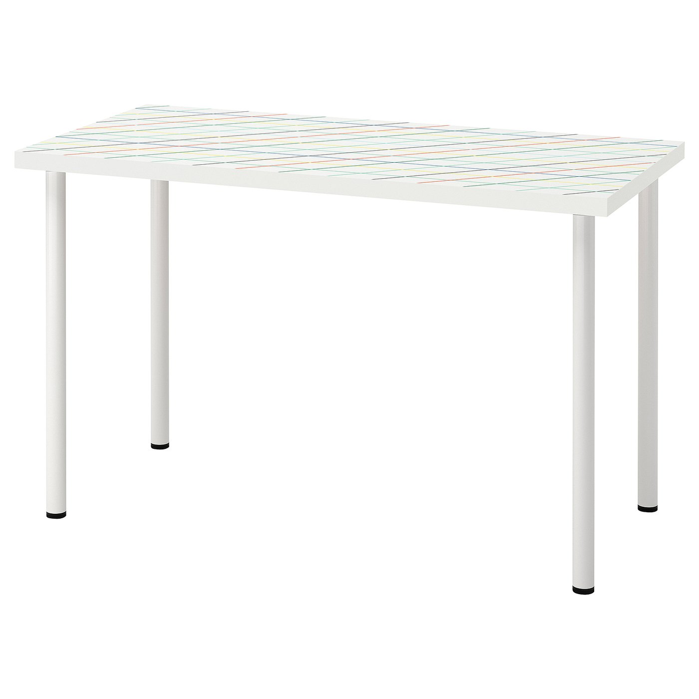 LAGKAPTEN / ADILS desk, grid multicolour/white, 120x60 cm - IKEA