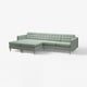 LANDSKRONA 4-seat sofa with chaise longues, Gunnared light green/wood