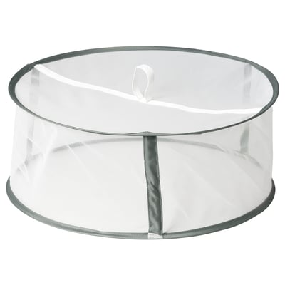 A white LERFLUNDRA mesh food cover, circular with a green trim, designed to protect food from insects.