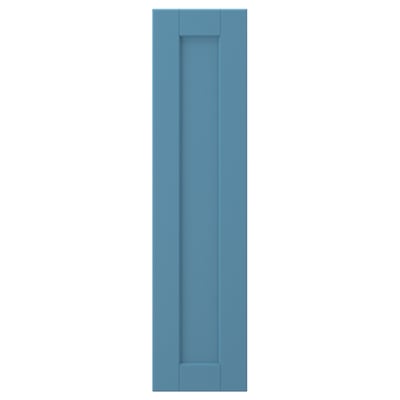 Blue rectangular LERHYTTAN door timber frame, veneer panel, and beveled edges.