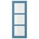 Blue wooden door with glass