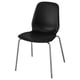 A black LIDÅS chair with a sleek, curved seat and backrest, supported by four chrome legs.