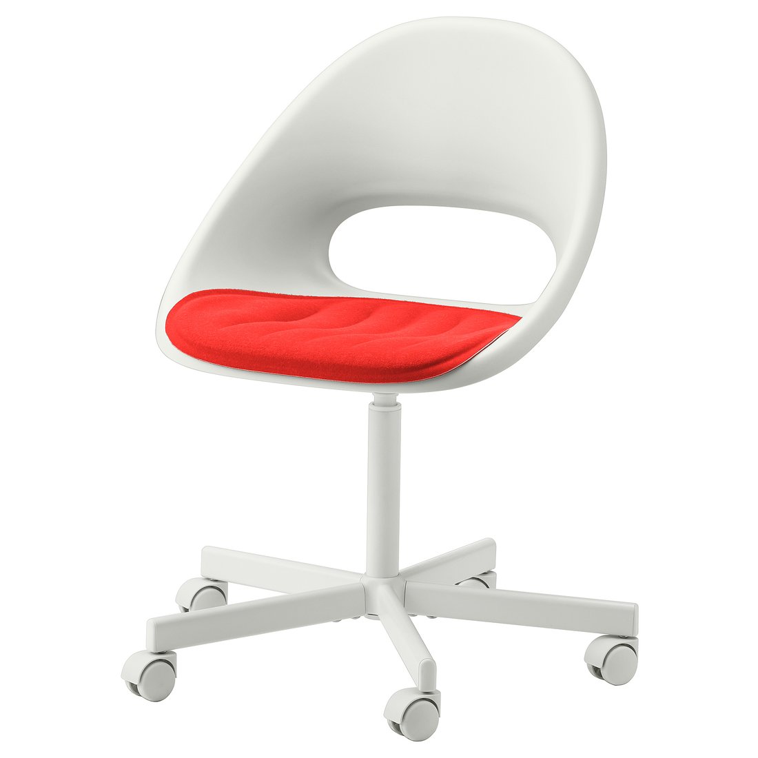 LOBERGET / BLYSKÄR Swivel chair with pad white/red IKEA