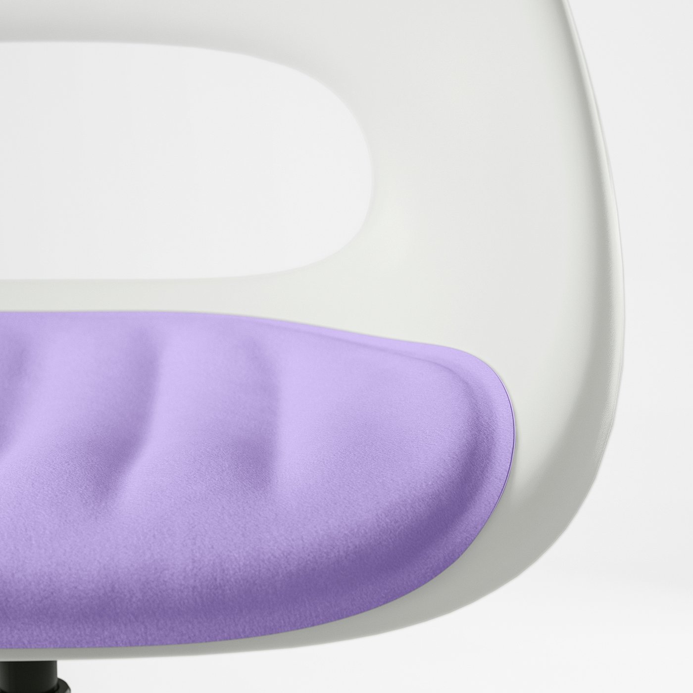 LOBERGET / MALSKÄR swivel chair + pad, white black/lilac - IKEA