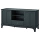 LOMMARP tv bench, dark green, wooden, rectangular, classic design, open & hidden storage, cable outlets.